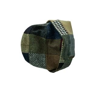 Hanna‎ Hats sz M tweed patchwork hat newsboy cabbie ear flaps chin strap snap
